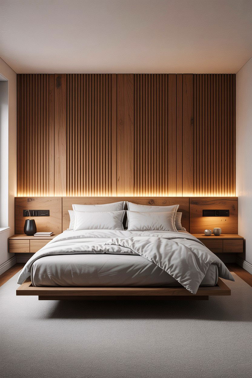 Modern Wood Slats Bedroom - 30 architect bedroom ideas