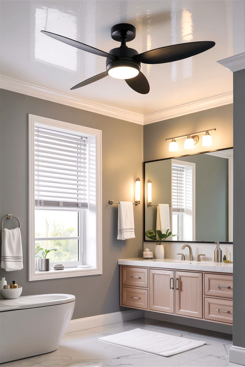 Modern bathroom ceiling fan - 30 bathroom ceiling ideas