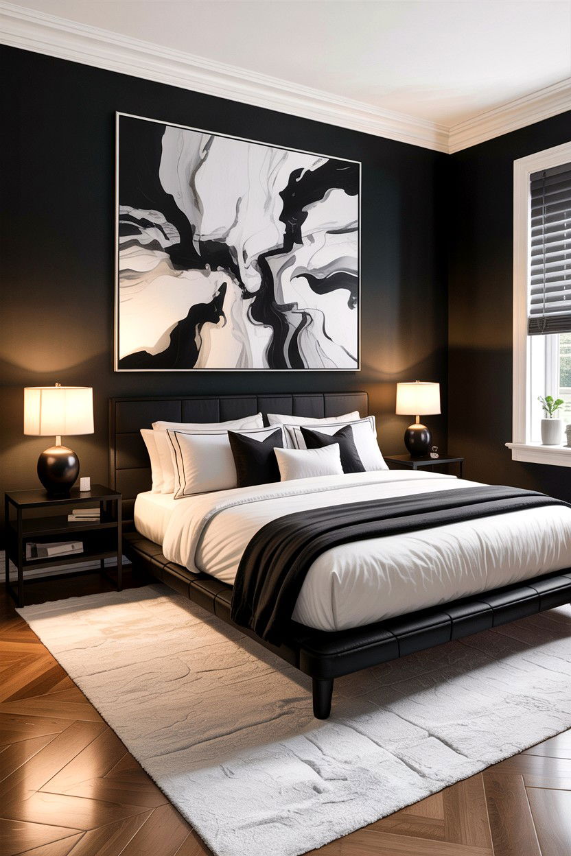 Modern black and white bedroom - 30 black and white bedroom ideas