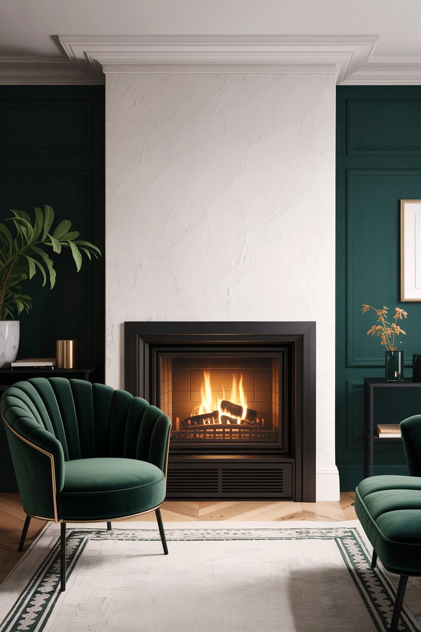 Modern black fireplace insert - 30 living room fireplace insert ideas