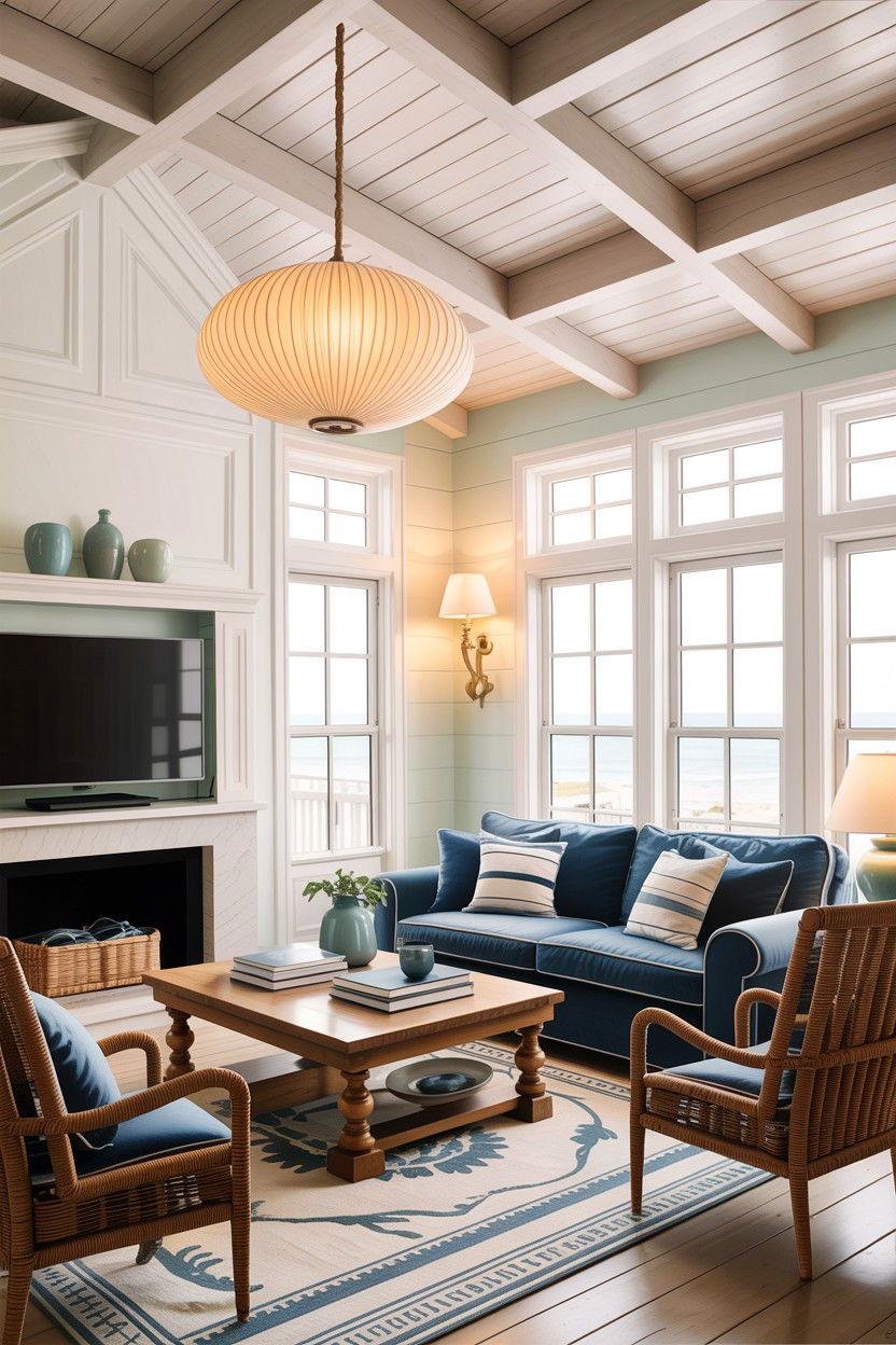 Modern coastal lighting - 30 cape cod living room ideas