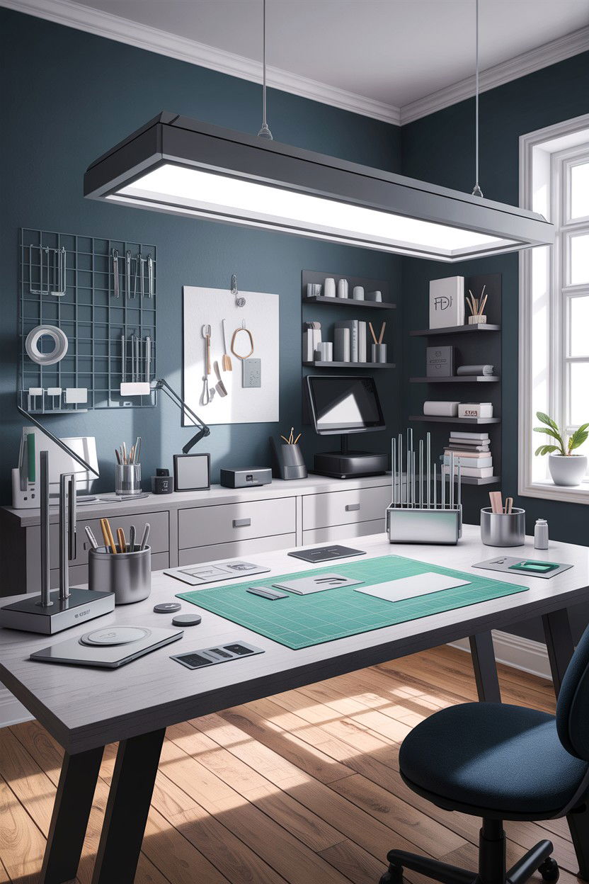 Modern craft workspace - 30 bedroom craft corner ideas