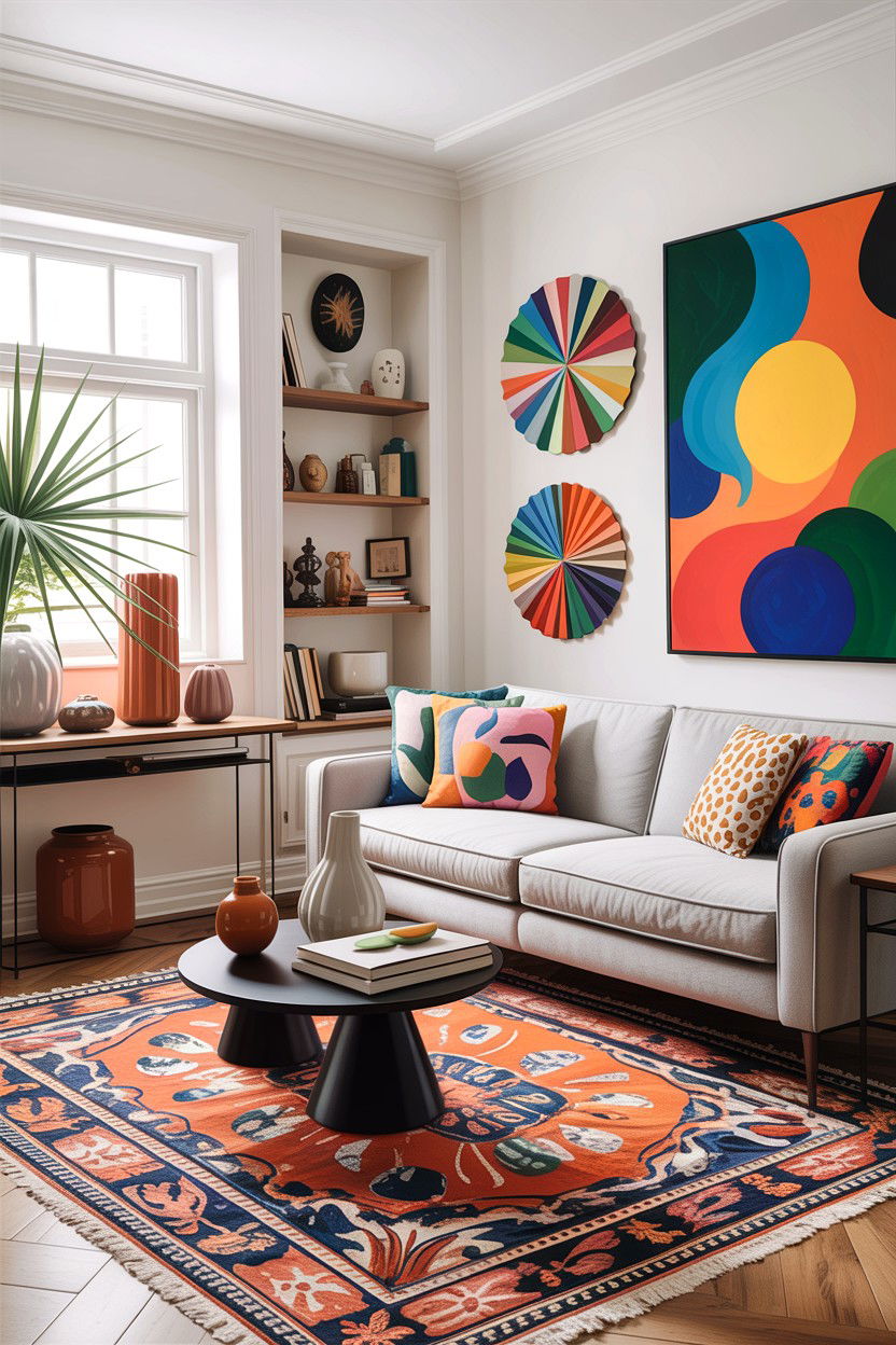 Modern eclectic living room - 30 cluttercore living room ideas