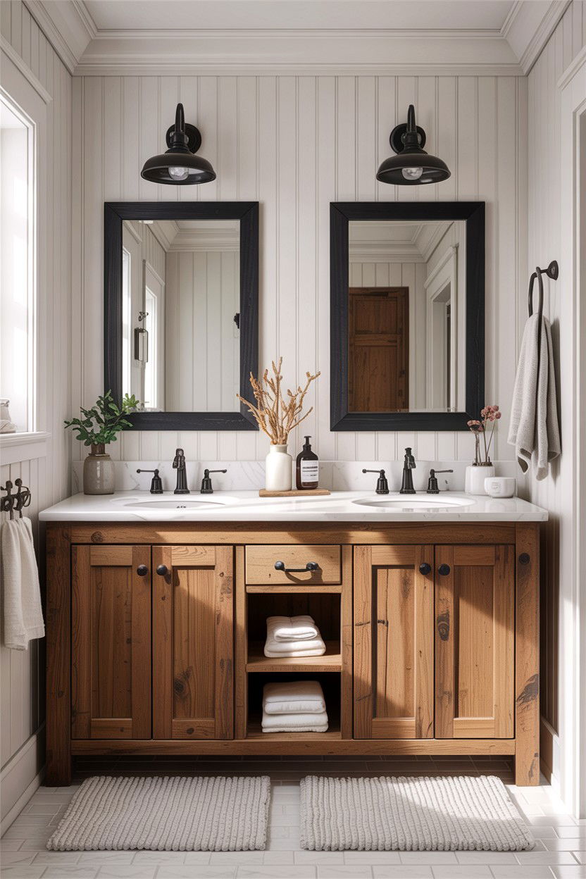 Modern farmhouse bathroom beadboard - 30 bathroom beadboard ideas