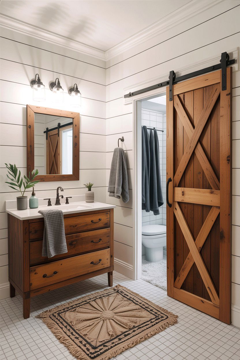 Modern farmhouse bathroom - 30 apartment bathroom ideas