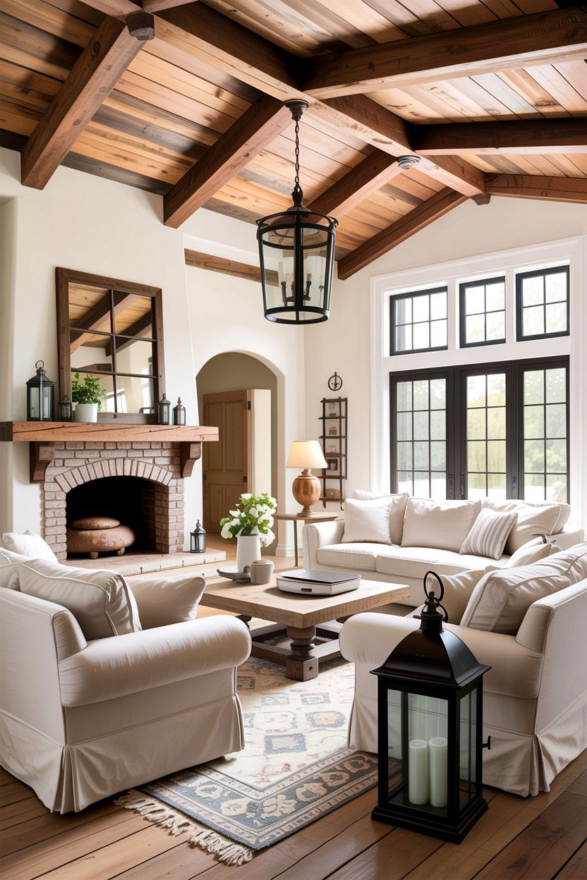 Modern farmhouse beige living room - 30 warm beige living room ideas