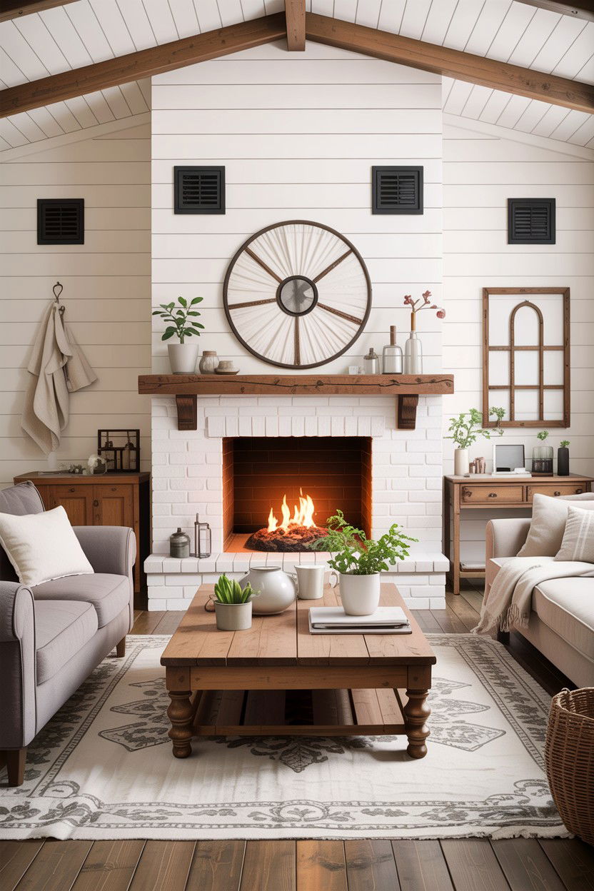 Modern farmhouse exposed vents - 30 exposed ductwork living room ideas