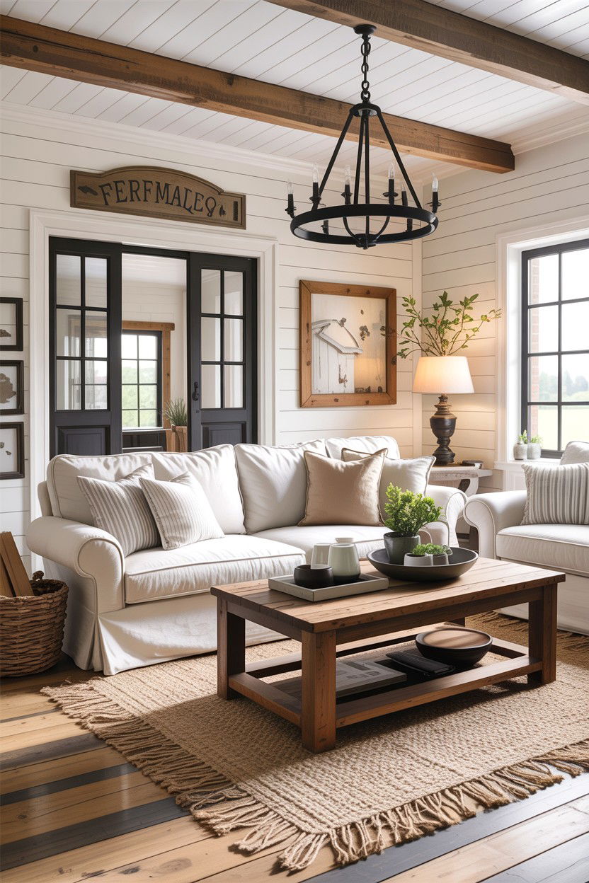 Modern farmhouse living room - 30 family living room ideas