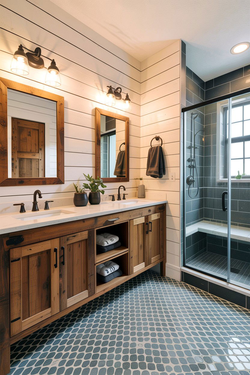 Modern farmhouse style - 30 Jack and Jill bathroom ideas