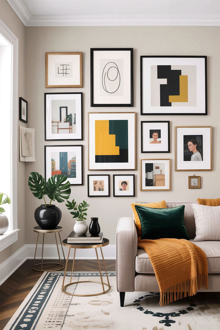 Modern gallery wall - 30 instant living room ideas