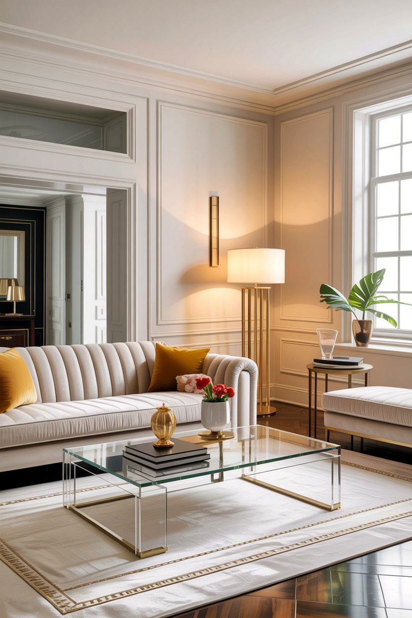 Modern glam living room - 30 Hollywood regency living room ideas