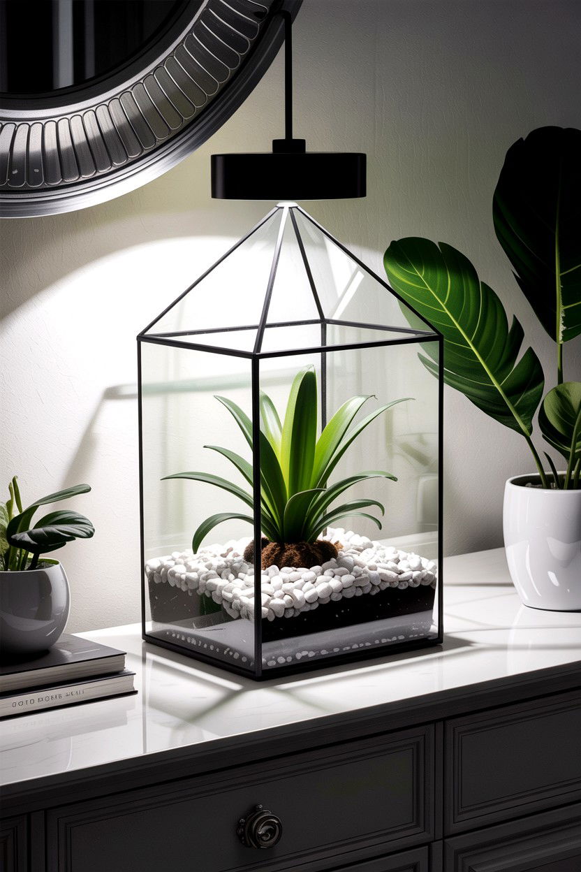 Modern glass terrarium - 30 bedroom terrariums