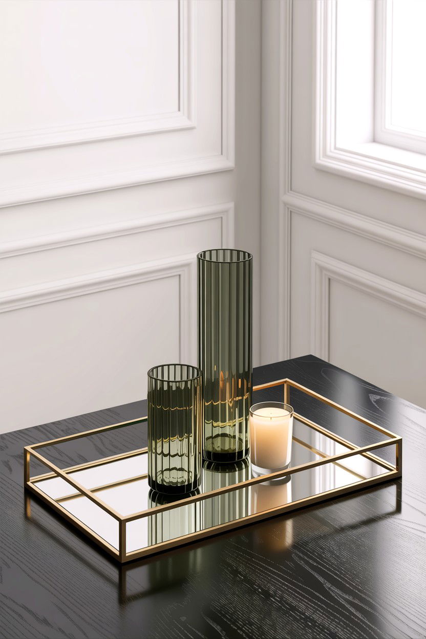 Modern glass tray - 30 living room decorative trays