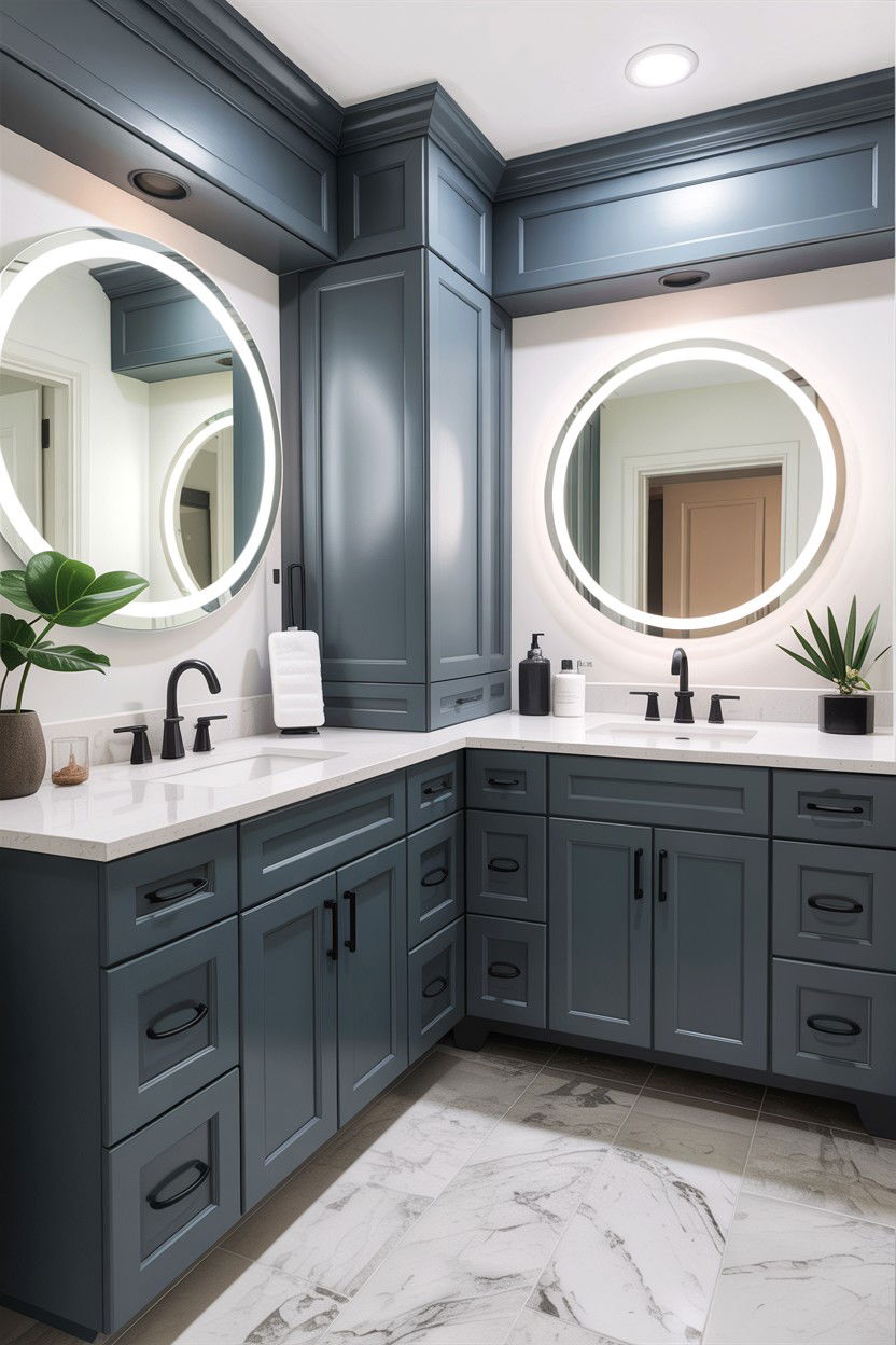 Modern gray vanity - 30 gray and white bathroom ideas