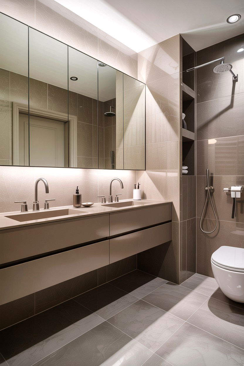 Modern greige bathroom - 30 greige bathroom ideas