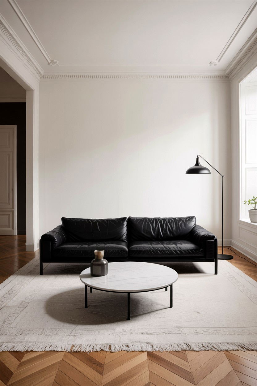 Modern minimalist black and white living room - 30 black and white living room ideas