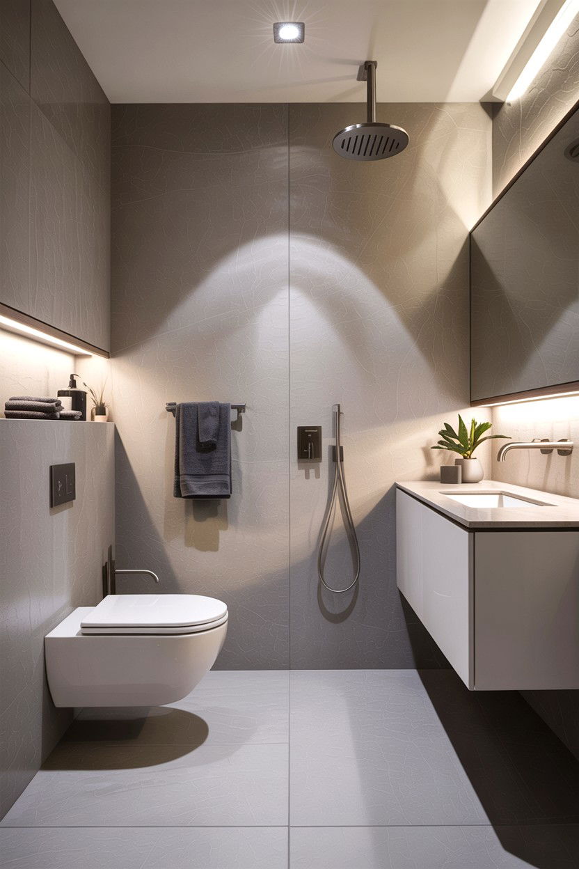 Modern minimalist gray bathroom - 30 gray and white bathroom ideas