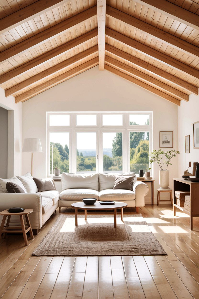 Modern minimalist rafters - 30 living room exposed rafter ideas