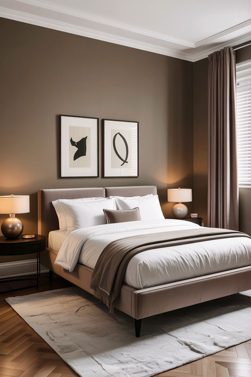 Modern taupe bedroom - 30 taupe and white bedroom ideas