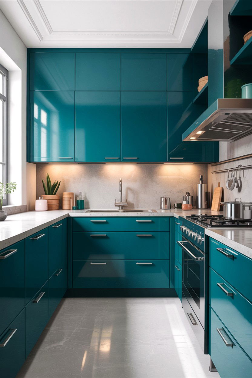 Modern teal kitchen - 30 teal kitchen design ideas