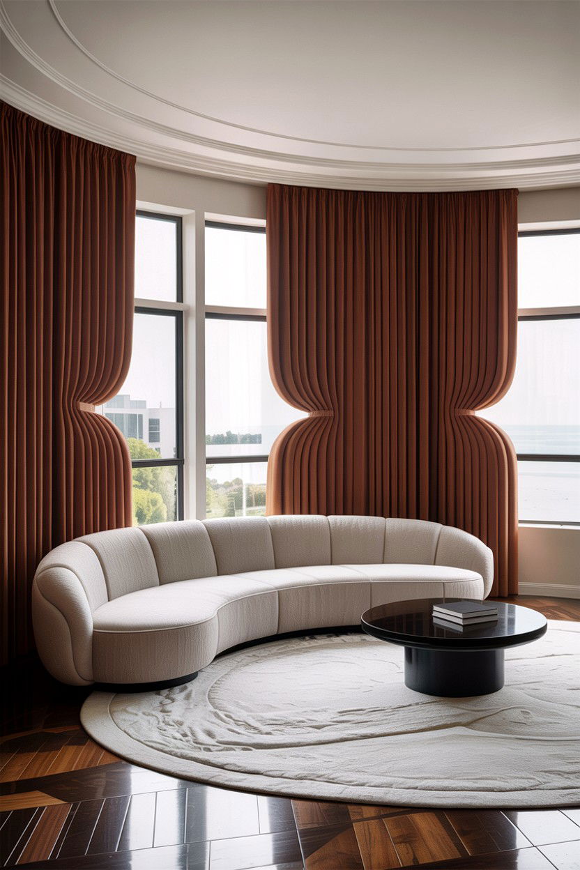 Modern wave curtains - 30 living room curtains