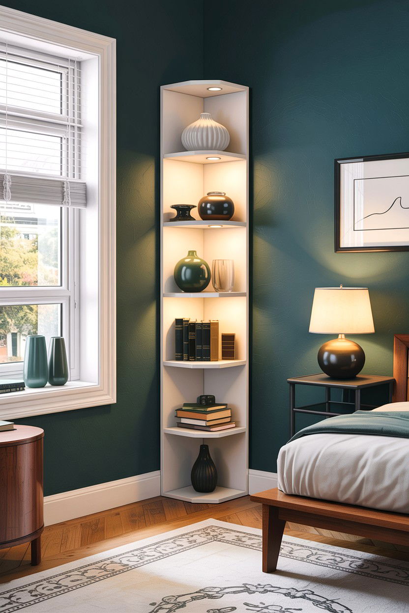 Modular Corner Shelf - 30 bedroom stackable furniture ideas