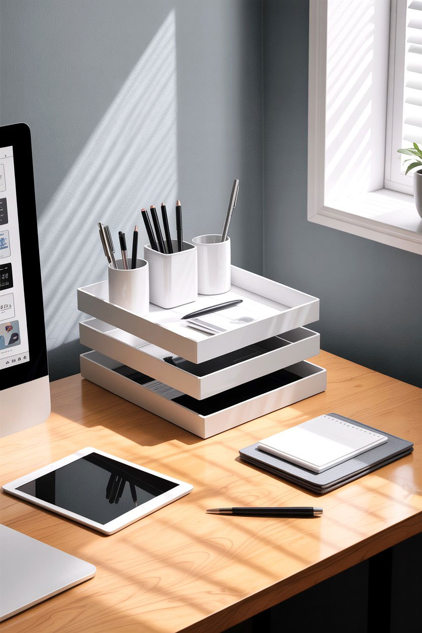 Modular Desk Organizer - 30 bedroom stackable furniture ideas