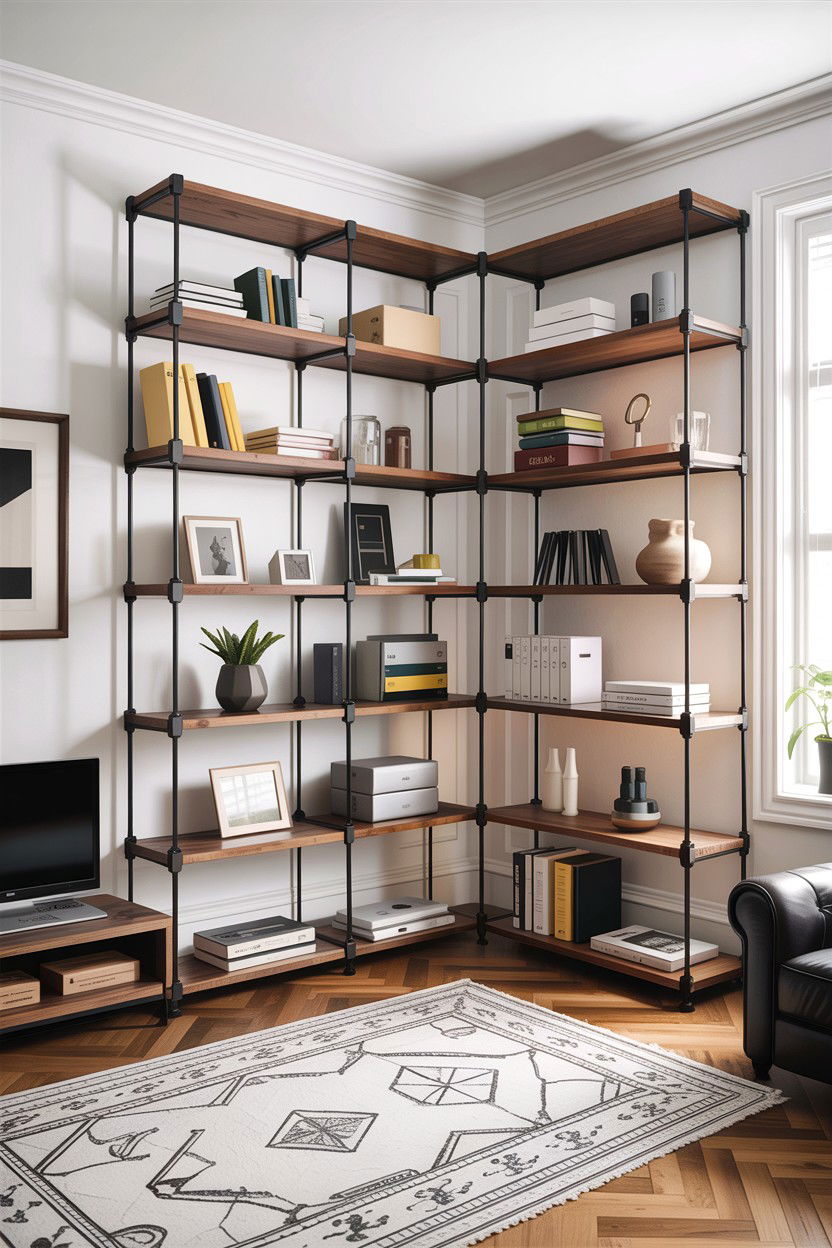 Modular Shelving System - 30 small living room space storage ideas