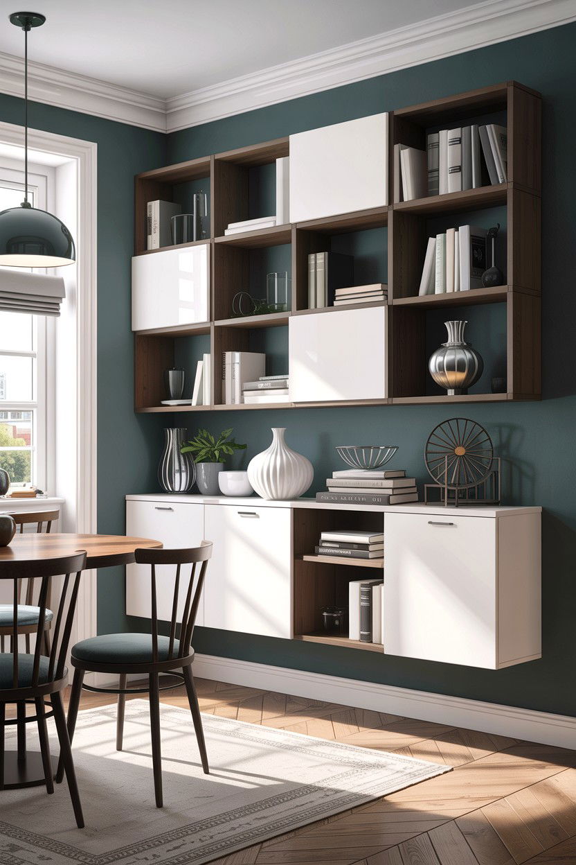 Modular Wall Storage System - 30 small dining room space storage ideas