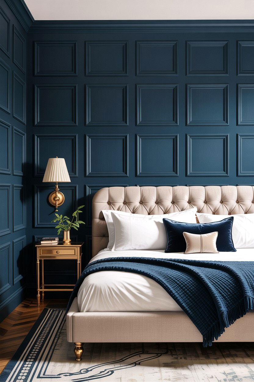 Molding Box Pattern Wall - 30 bedroom geometric wall designs