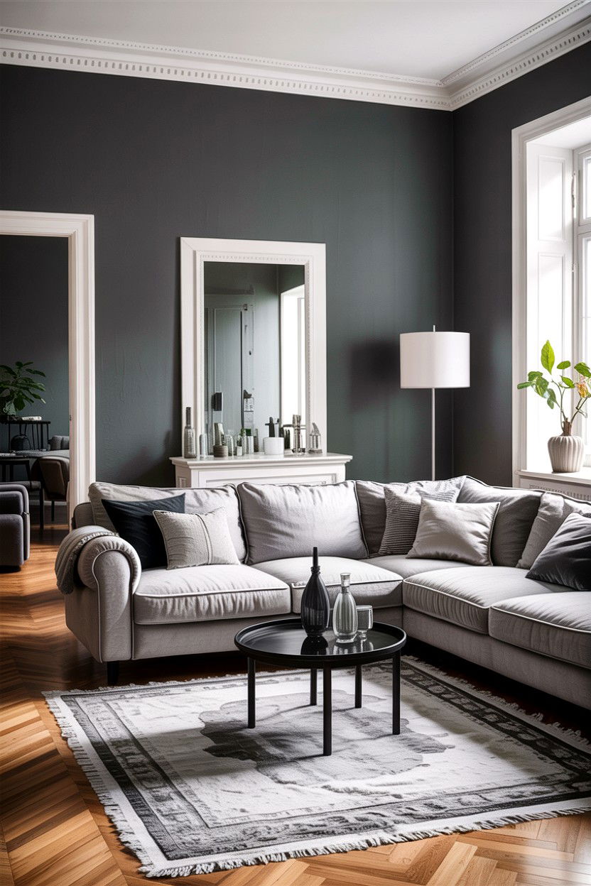 Monochromatic Gray Living Room - 30 scandinavian gray living room ideas