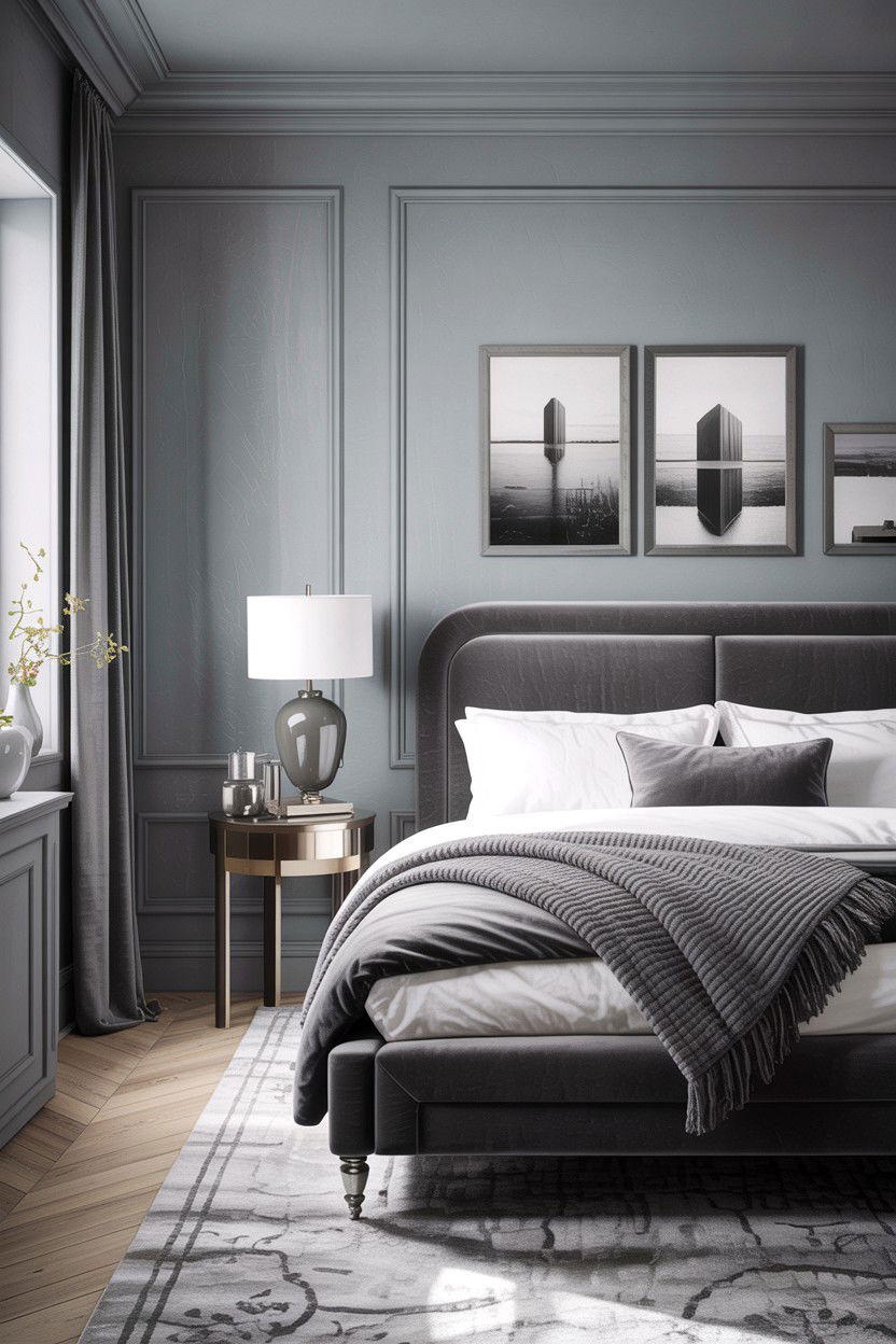 Monochromatic Soft Gray Bedroom - 30 Swedish bedroom ideas