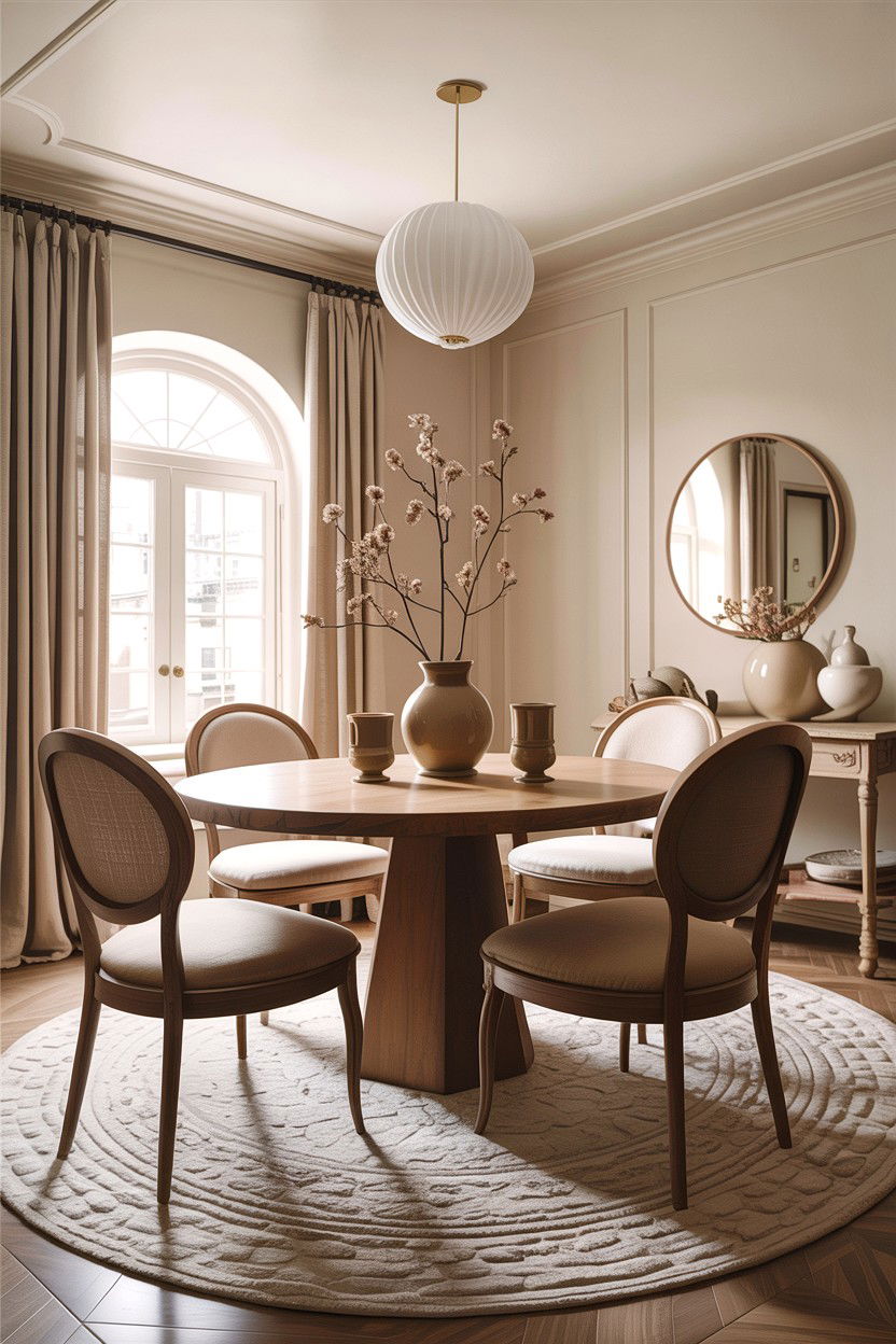 Monochromatic beige dining room - 30 warm beige dining room ideas