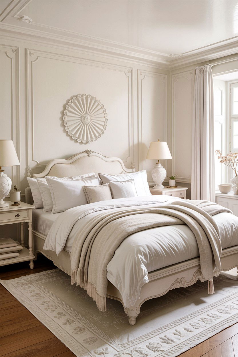 Monochromatic white bedroom - 30 traditional white bedroom ideas