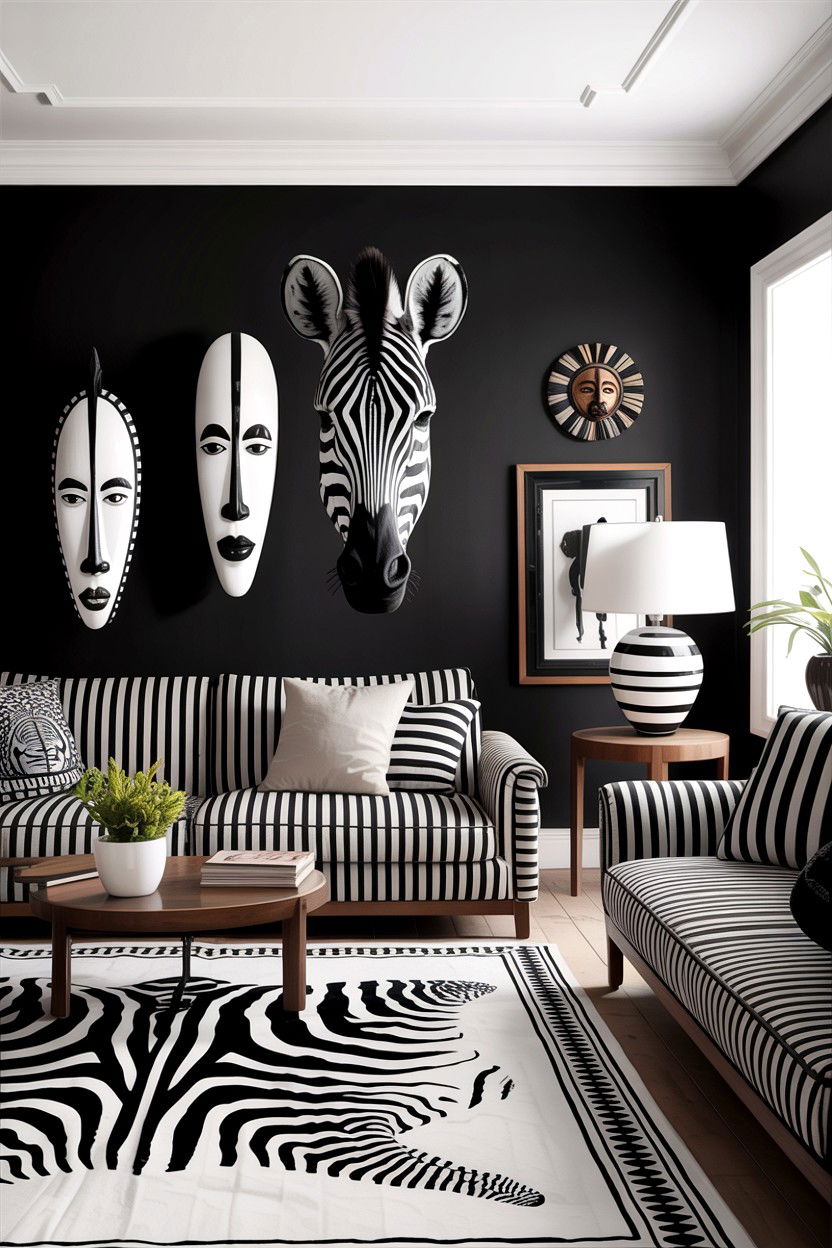 Monochrome African Living Room - 30 African living room ideas
