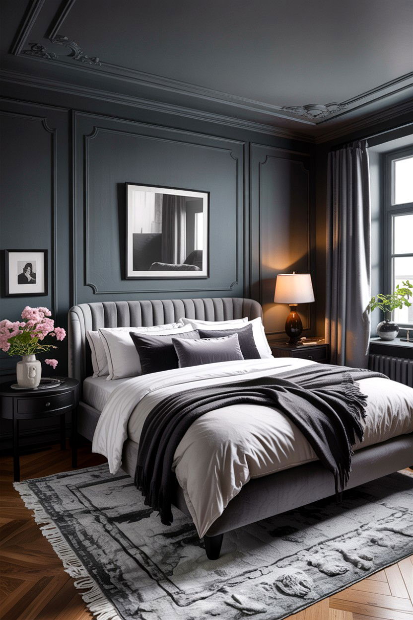 Monochrome Bedroom - 30 bedroom aesthetic ideas