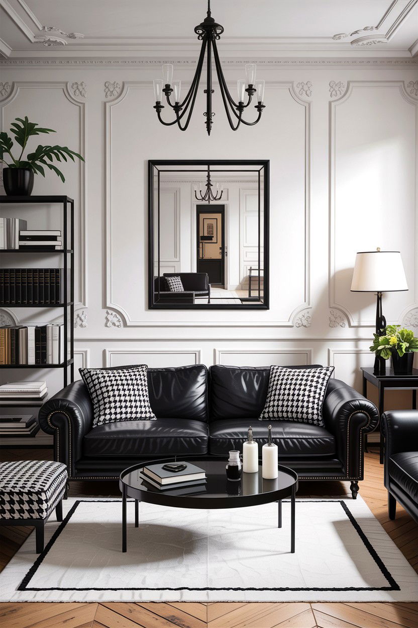 Monochrome Parisian decor - 30 living room Parisian furniture ideas