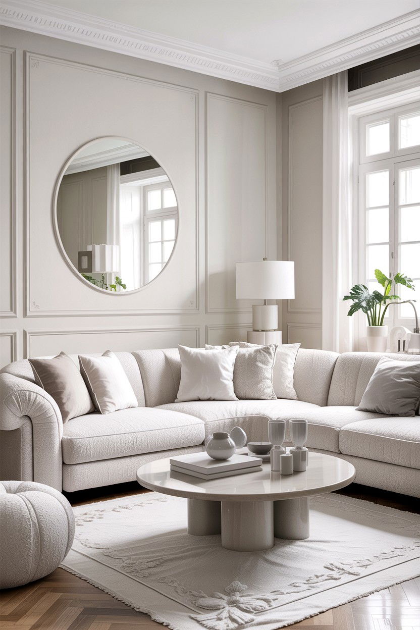 Monochrome White Living Room - 30 all white living room ideas
