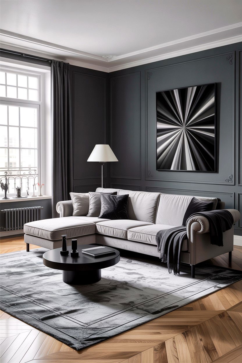 Monochrome grey living room - 30 cool toned living room ideas