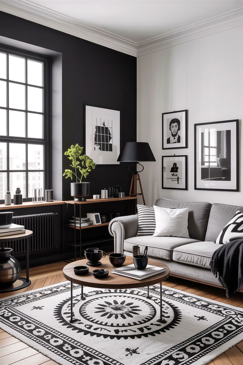 Monochrome industrial living room - 30 industrial living room ideas