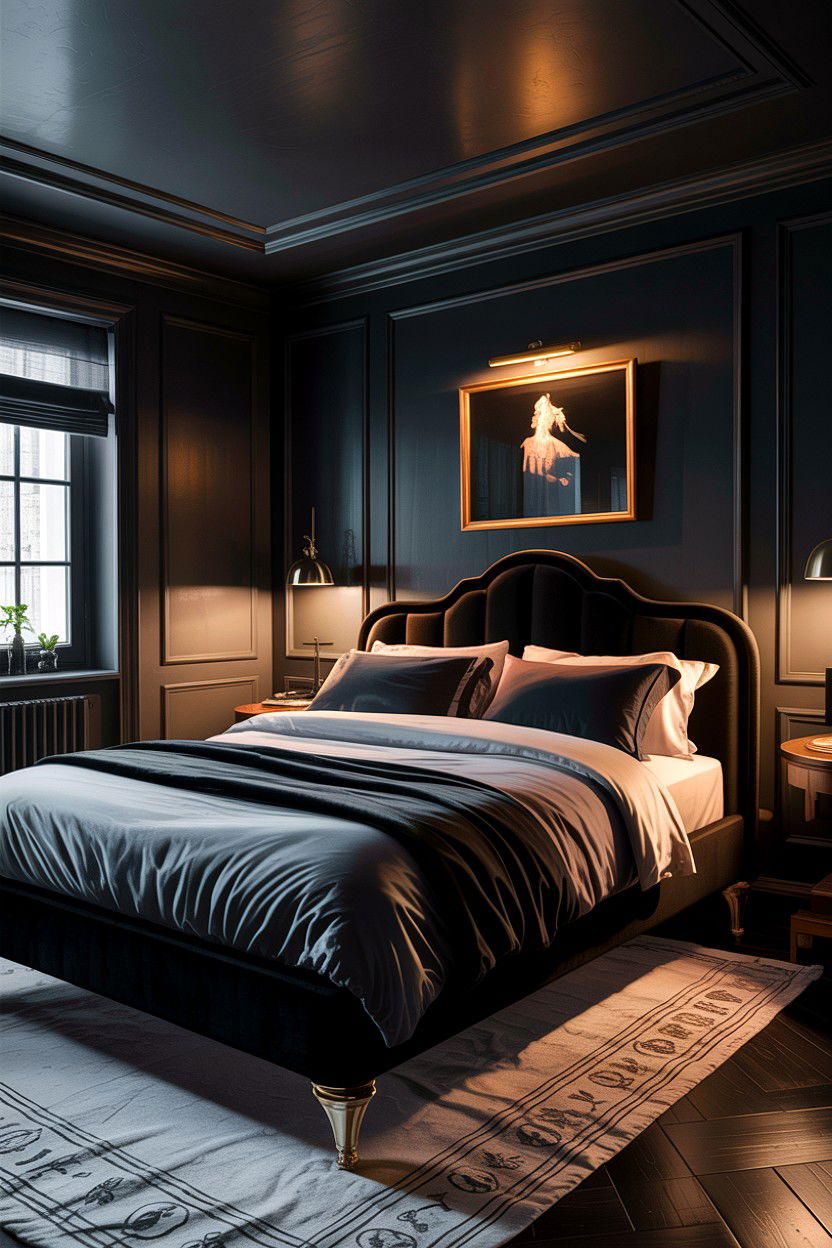 Moody Dark Bedroom - 30 bedroom black walls