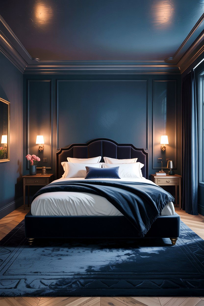 Moody Indigo Master Bedroom - 30 indigo bedroom ideas