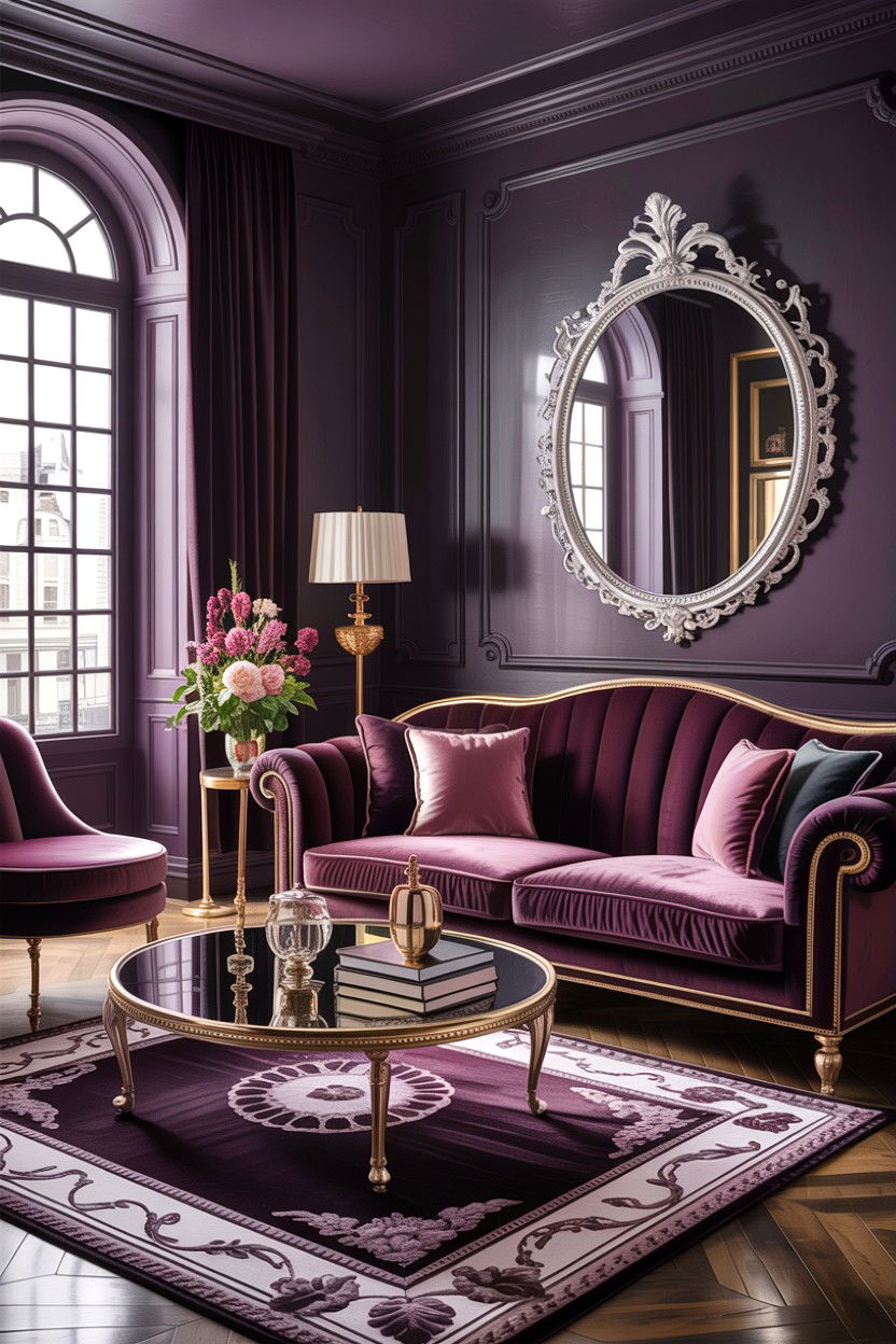 Moody velvet living room - 30 dark living room ideas