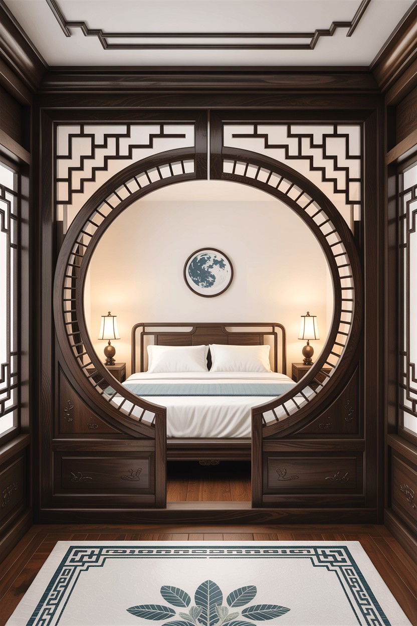 Moon Gate Bedroom Partition - 30 Chinese bedroom ideas