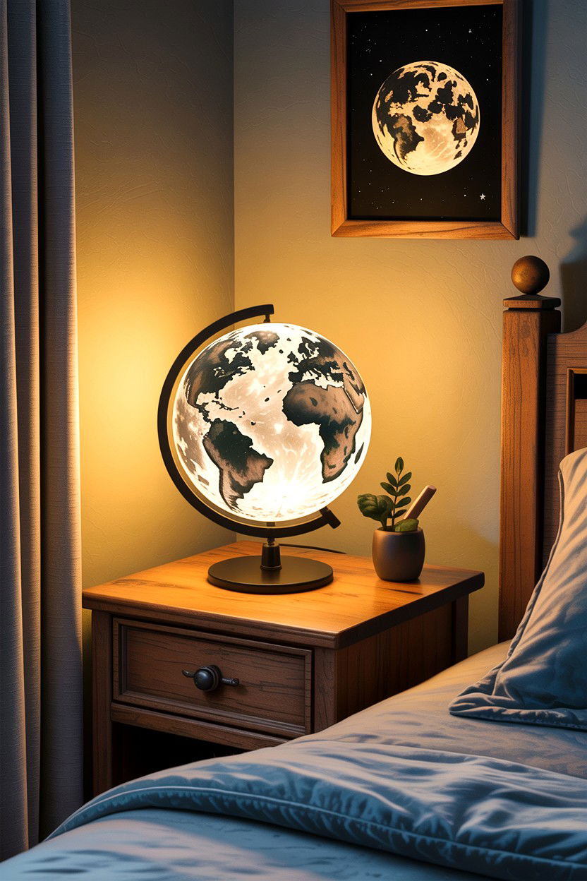 Moon Surface Globe Lamp - 30 bedroom globes