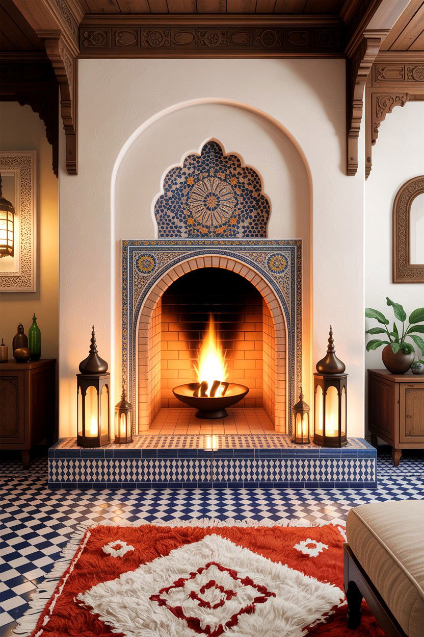 Moroccan Living Room Fireplace - 30 Moroccan living room ideas