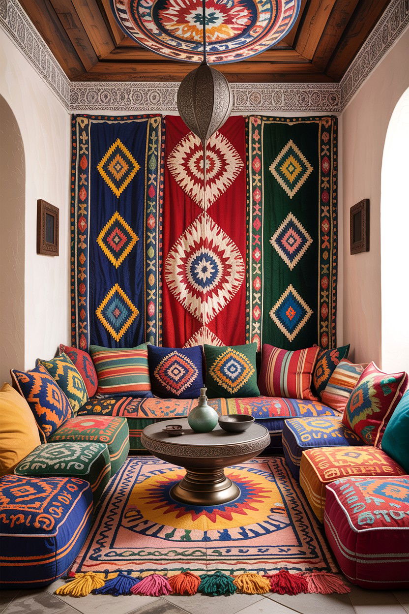 Moroccan Living Room Floor Cushions - 30 Moroccan living room ideas