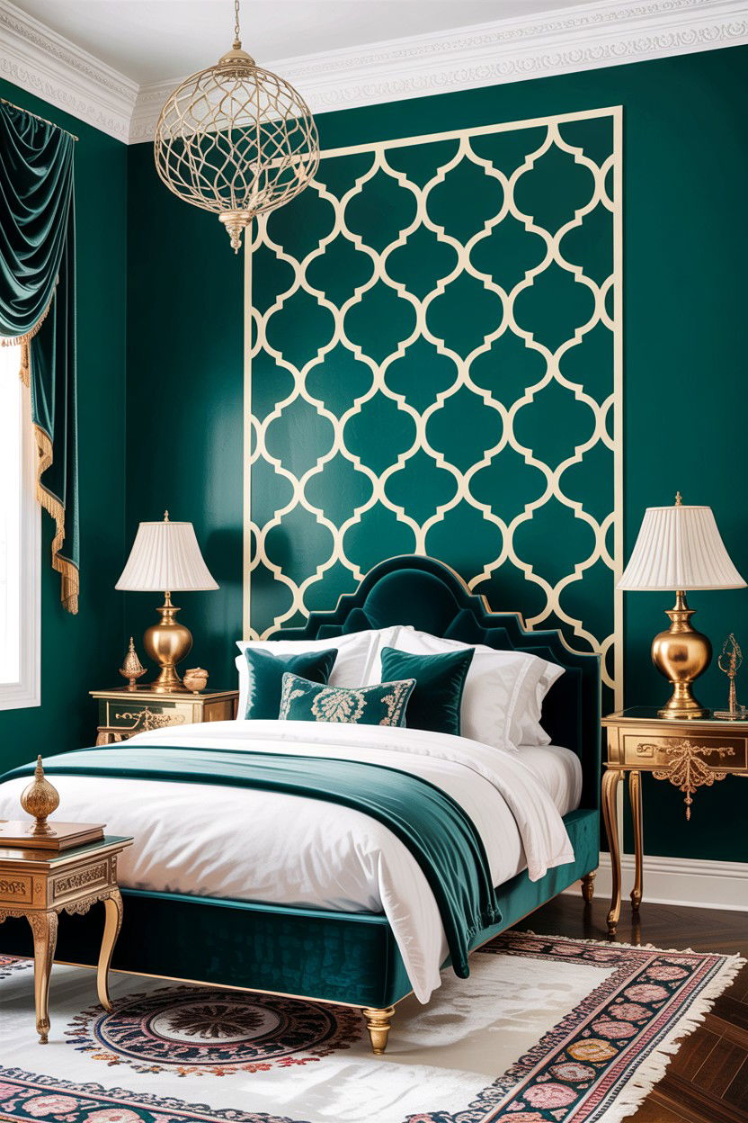 Moroccan trellis wall stencil - 30 bedroom wall stencils