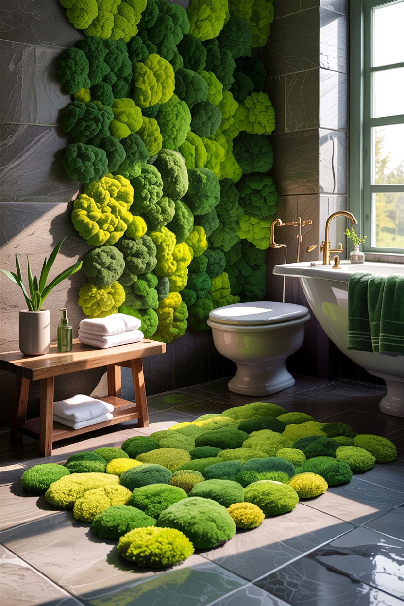 Moss Bath Mat - 30 bath mat ideas