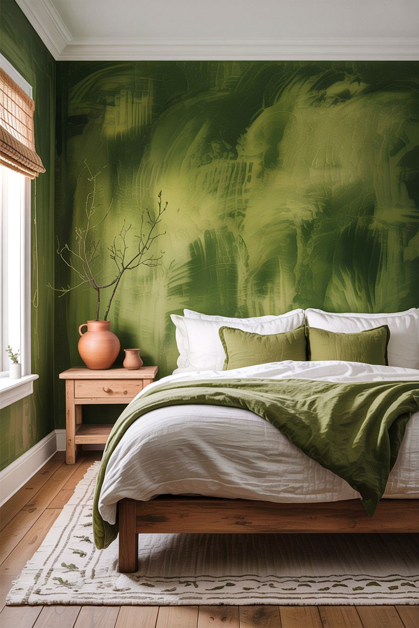 Moss green bedroom - 30 rustic green bedroom ideas
